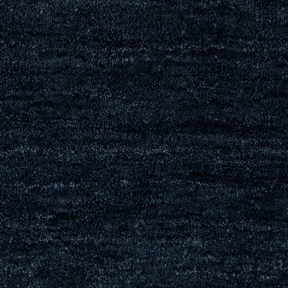 Apollo Heathered Solid Navy Blue Hand-Made Wool Area Rug 5' x 8'