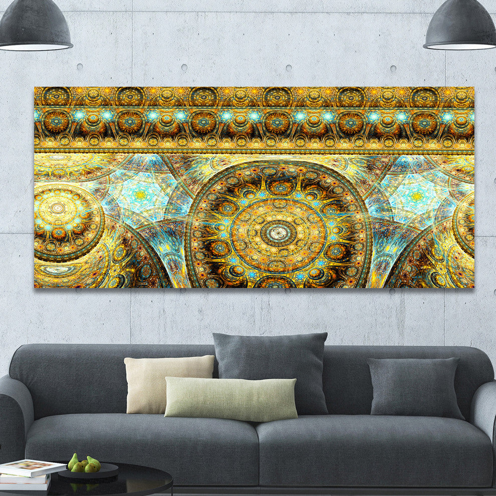 Brown Extraterrestrial Life Cells, Large Floral Canvas Art Print, 60"x28"