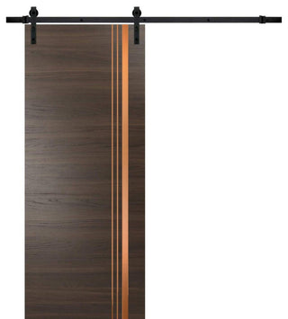 Sturdy Barn Door 42 x 96 | Planum 1010 Chocolate Ash with  | 8FT