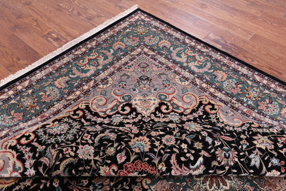 Persian Tabriz Handmade Wool & Silk Rug 8' 9" X 11' 8" - Q13748