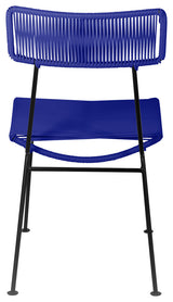 Hapi Indoor/Outdoor Handmade Dining Chair, Deep Blue on Black