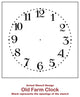 Old Farm Clock Wall Stencil, Vintage Decor, Medium