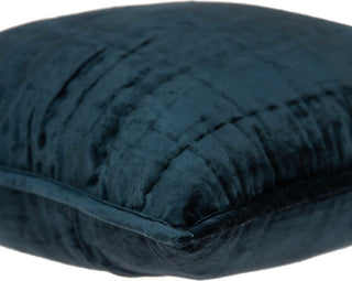 20" X 7" X 20" Transitional Dark Blue Quilted Pillow Cover With Poly Insert