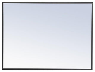 Elegant Decor Monet 32" x 24" Rectangle Metal Frame Mirror in Black