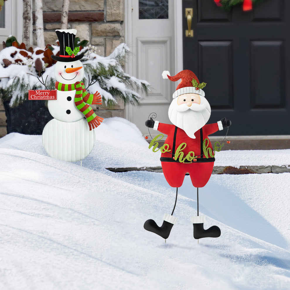 36"H Metal Santa HOHOHO Yard Stake