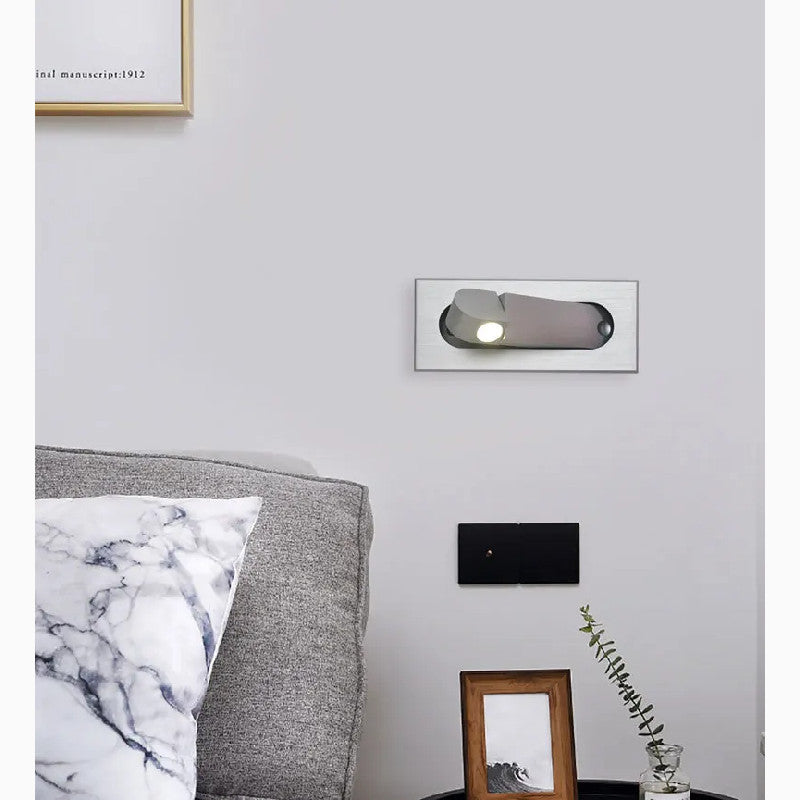 Modern Minimalistic Wall Lamp in European Style, Living Room, Bedroom, Silver, Neutral Light