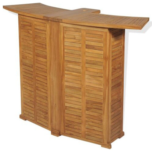 vidaXL Bar Table Brown Solid Teak Wood Large Foldable Bar Table