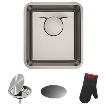 Kraus KD1US17 Dex 17" Single Basin 16 Gauge Stainless Steel - Gloss