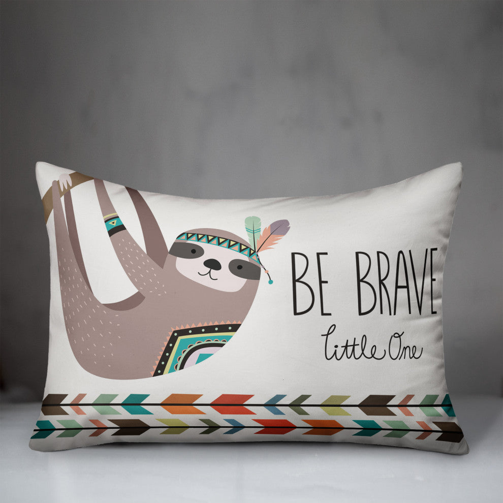 Be Brave Little One Sloth 14x20 Spun Poly Pillow