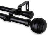 Poise 3/4" Double Curtain Rod 48-84", Black