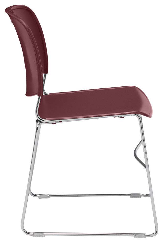 NPS 8500 Ultra-Compact Plastic Stack Chair, Wine
