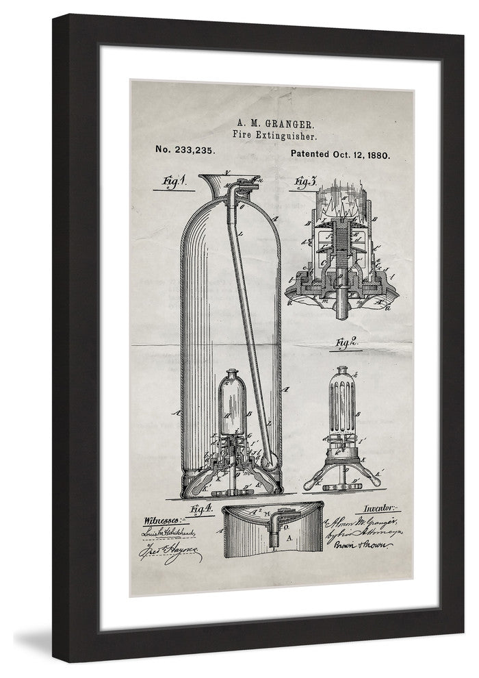 "Extinguisher 1880 Old Paper" Framed Painting Print