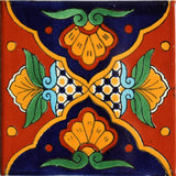 4-Piece Tutuaca Talavera Mexican Tile, 6x6"