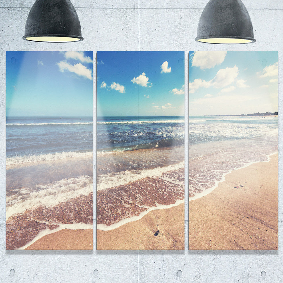 "Tropical Beach Island in Gili" Metal Wall Art, 3 Panels, 36"x28"
