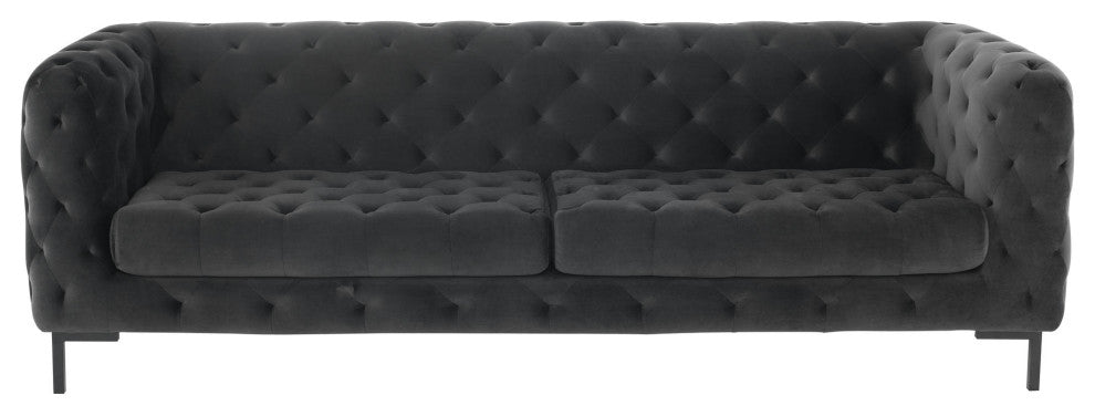 Tufty Shadow Grey Fabric Triple Seat Sofa