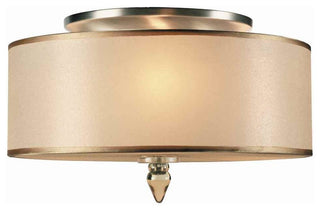 Luxo 3-Light Drum Shade Nickel Flush Mount