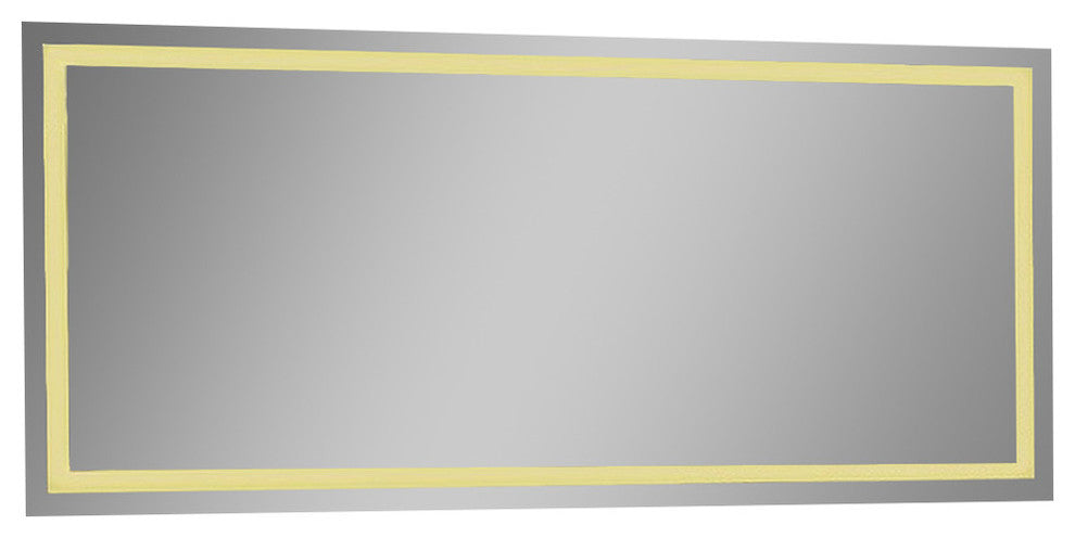 IB MIRROR Dimmable Lighted Bathroom Mirror Harmony 60"x28", Crystal Clear Mirror, 3000 K, Warm White