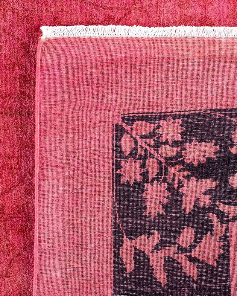 Overdyed, One-of-a-Kind Hand-Knotted Area Rug Pink, 10'1"x13'6"