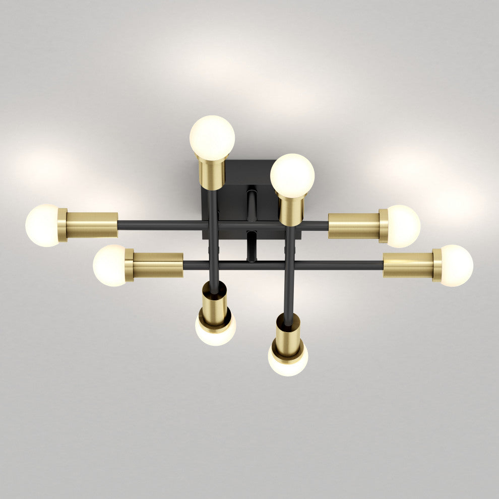 Artika Aristo Contemporary Flush Mount, Black and Gold