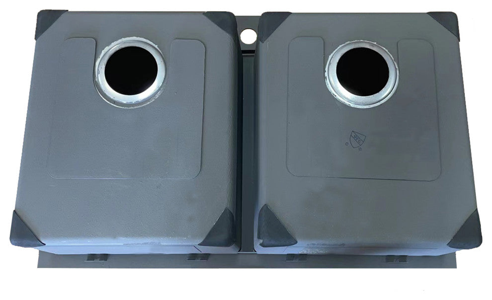 Sinber Double Bowl Kitchen Sink with 304 Stainless Steel Satin Finish, 33"x22"x9", Drop in