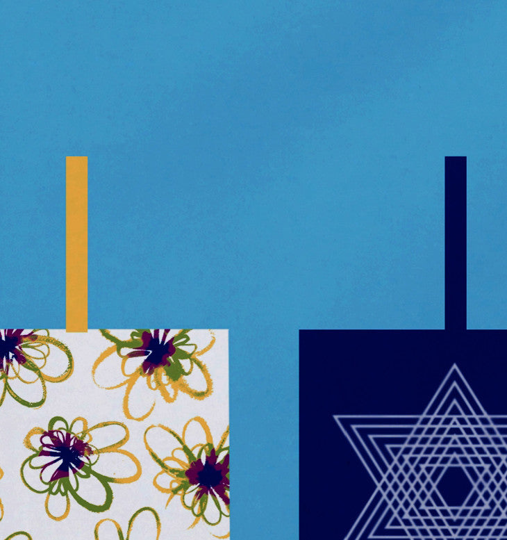Decorative Holiday Placemat Geometric, Set of 4, Light Blue