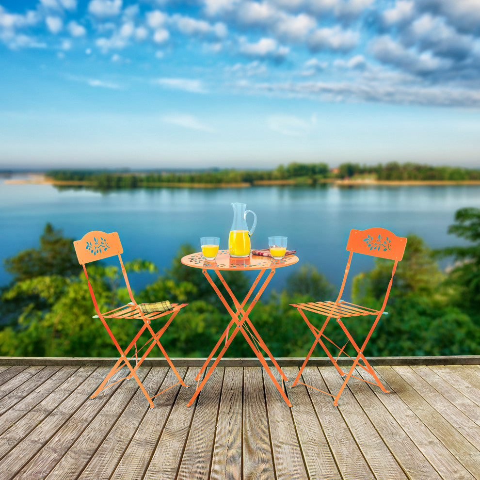 Metal 3-Piece Bistro Set, Orange