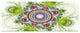 Light Green Pattern with Circles, Abstract Canvas Art Print, 83"x32", 7 Panels