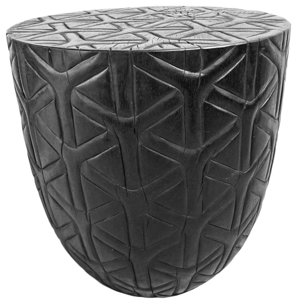 Ebony Gumdrop Cane Print Stool / Side Table