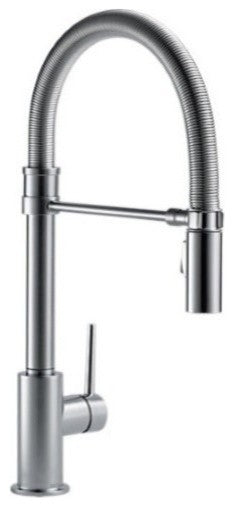 Delta Trinsic Pull-Down Kitchen Faucet With Spring Spout, Arctic Stainless