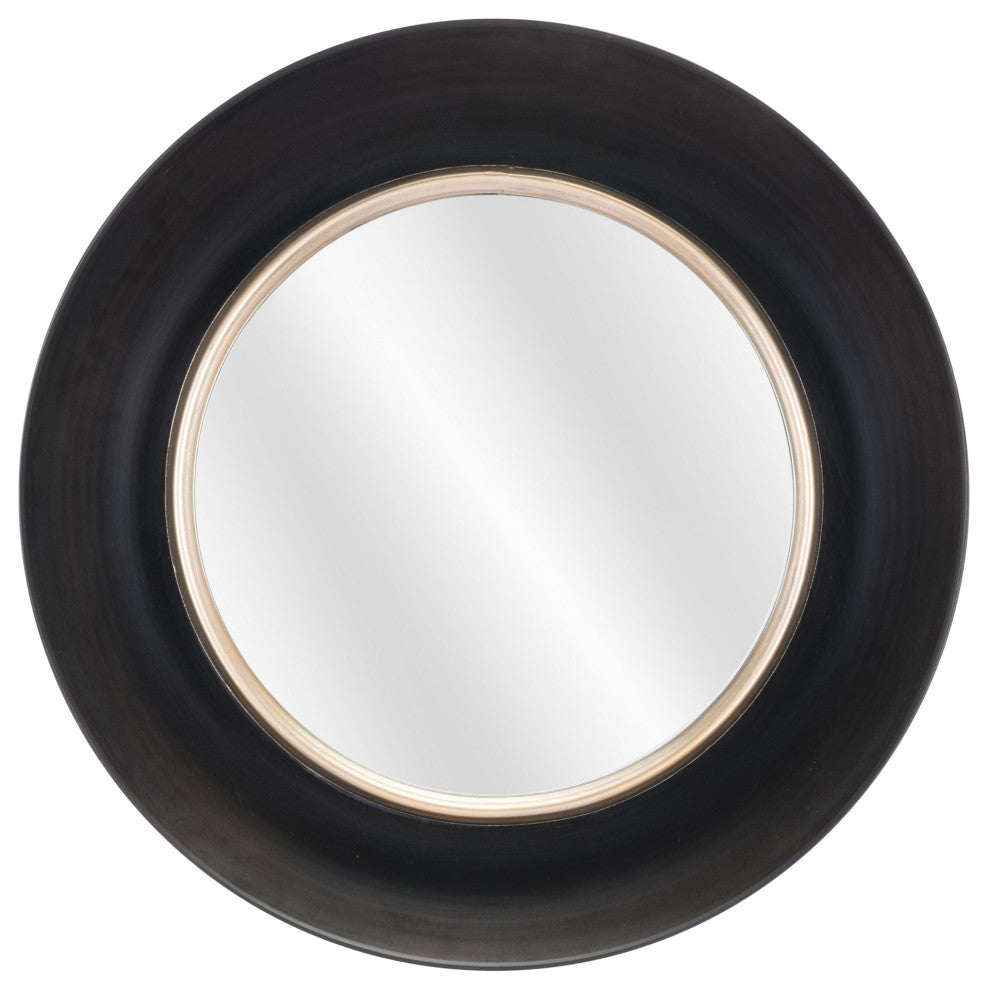Modern Black Round Mirror