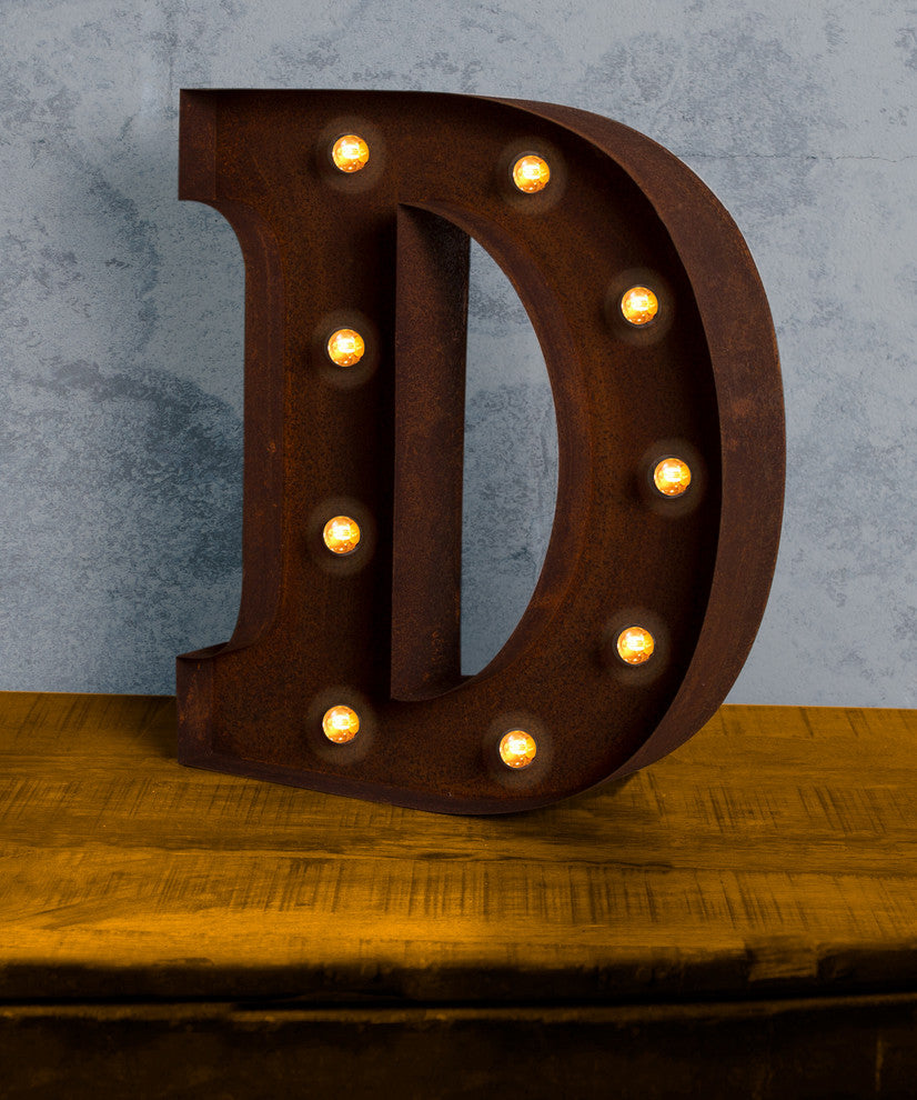 Vintage Retro Lights and Signs Letter "D"