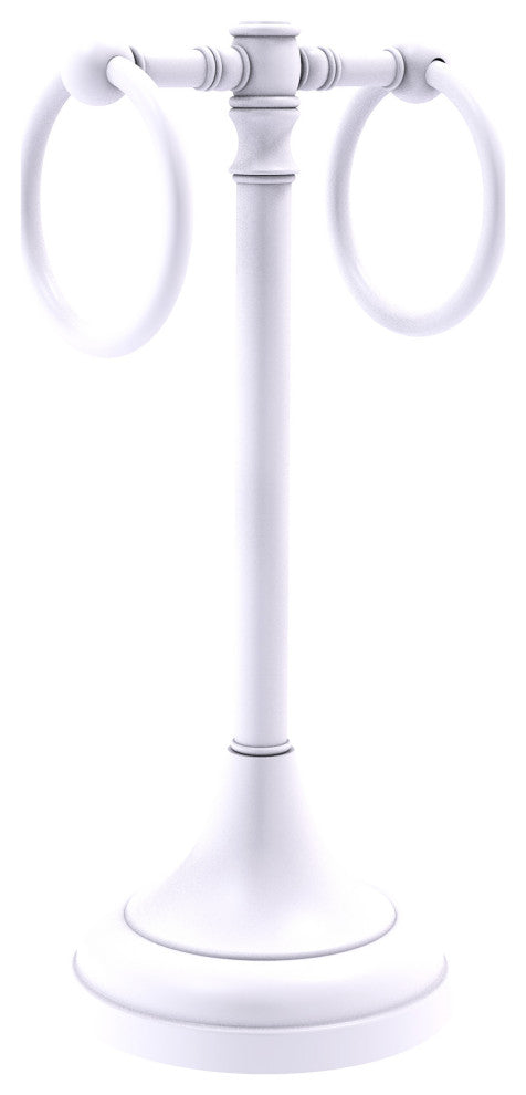 Carolina 2 Ring Guest Towel Stand, Matte White