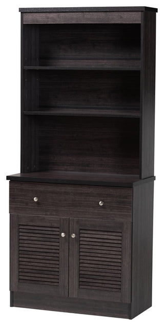 Baxton Studio Agni China Cabinet in Dark Brown
