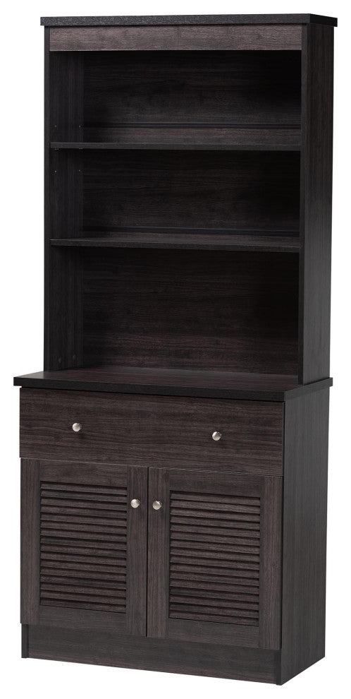 Baxton Studio Agni China Cabinet in Dark Brown