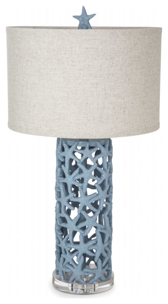 Set of 2 Turquoise Starfish Network Table Lamps