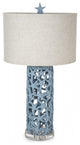 Set of 2 Turquoise Starfish Network Table Lamps