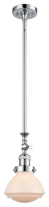 Olean 1-Light Mini Pendant, Polished Chrome, Matte White