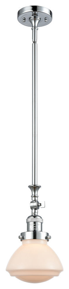 Olean 1-Light Mini Pendant, Polished Chrome, Matte White