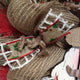 Adorable Wood Santa with Metal Mustache Deco Mesh Wreath