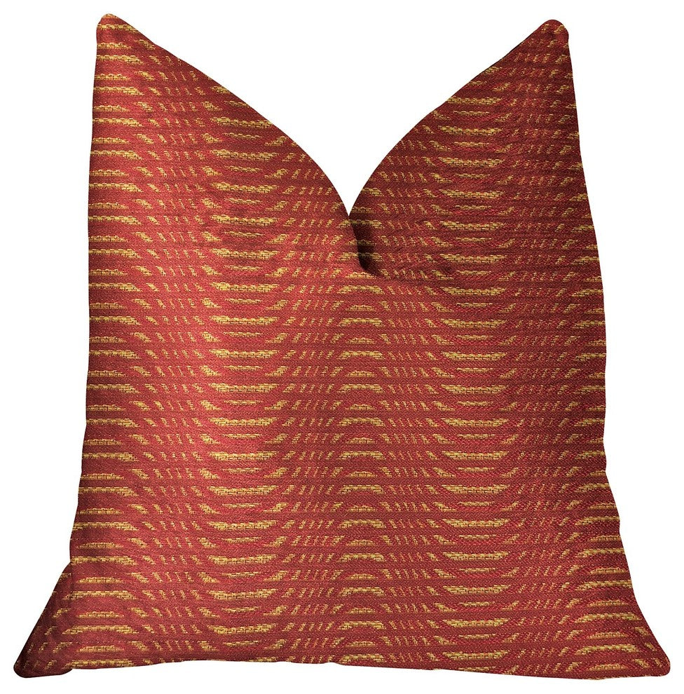 New Earth Ripple Red Luxury Throw Pillow, 12"x20"
