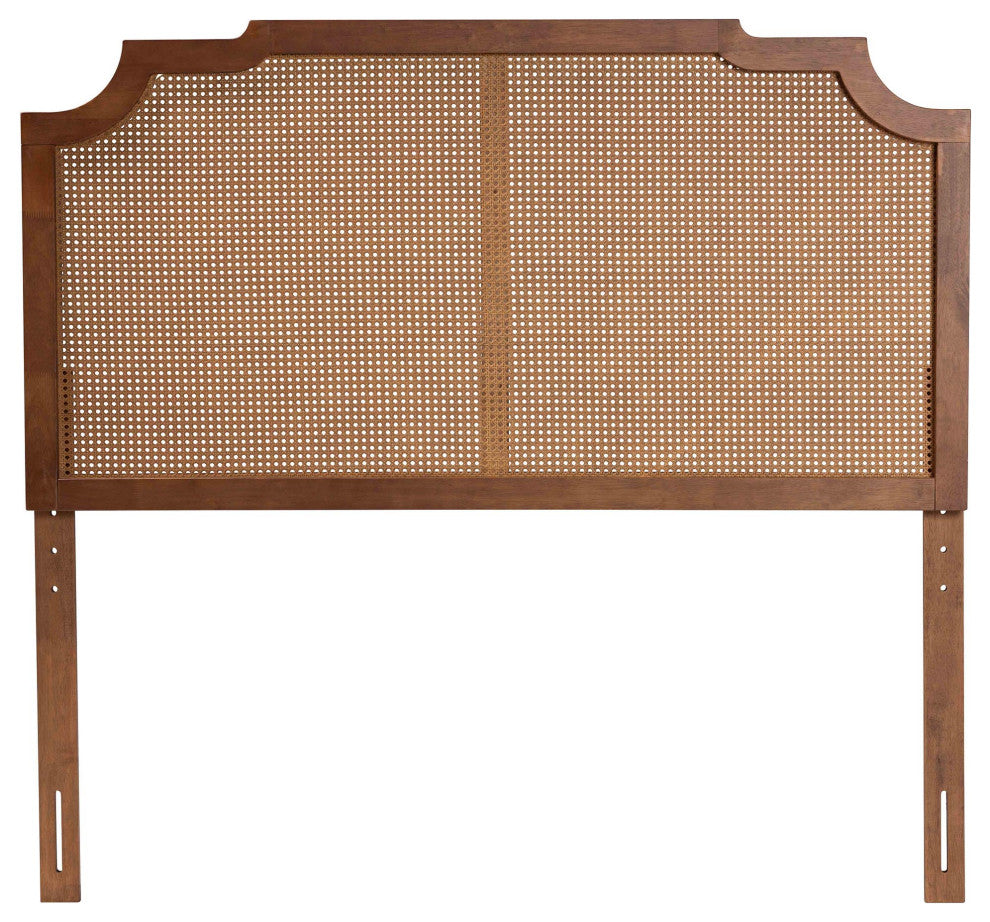 Aleena Rattan Ash Walnut Headboard, Queen