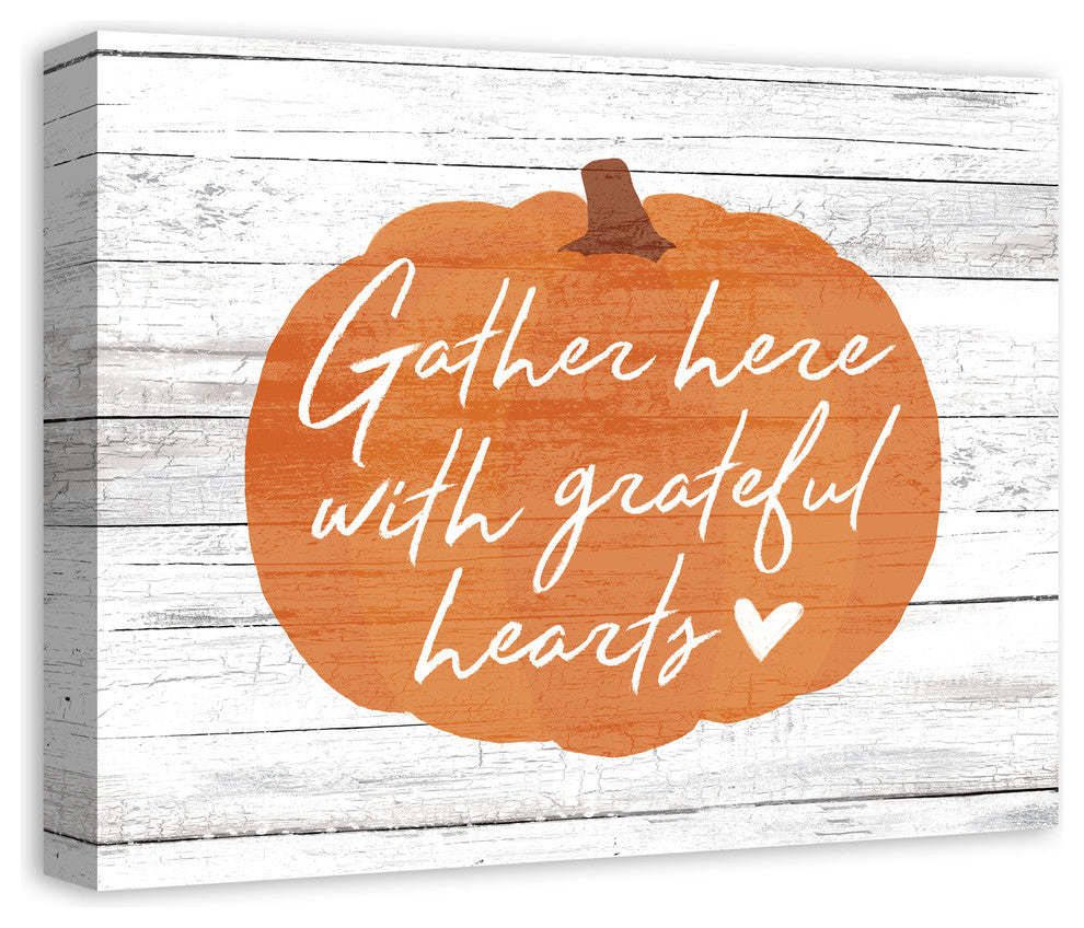 Gather Here with Grateful Hearts Print on Canvas