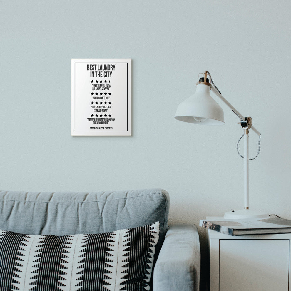 Five Star Laundry Funny Word Black And White Design, 10"x15"