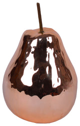 Bellingham Ceramic Pear Figurine, Polished Chrome Rose Gold