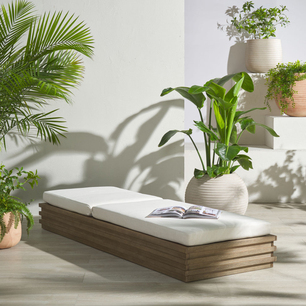 Safavieh Couture Indoor-Outdoor Barbados Chaise Lounge, Natural/Beige