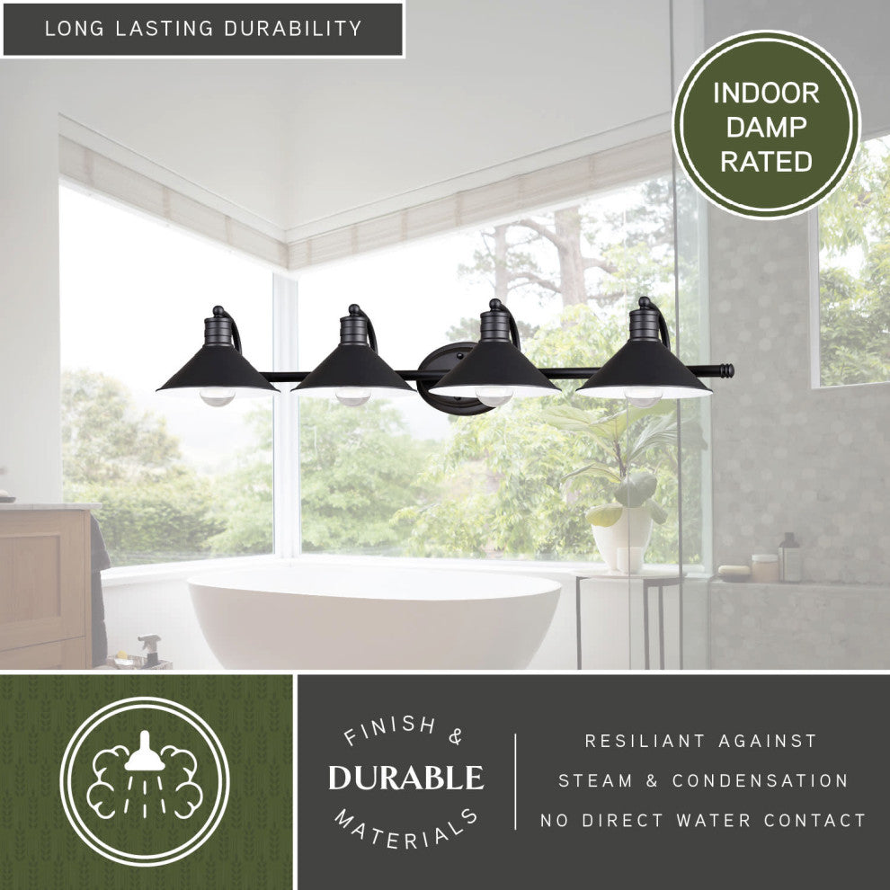 Akron 4-Light Vanity Oil Rubbed Bronze and Matte White