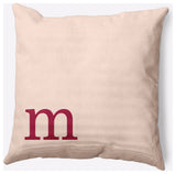 18" x 18" Modern Monogram Indoor/Outdoor Polyester Throw Pillow, Cranberry