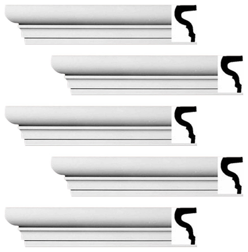 Cornice White Strasbourg Design 5 Pieces Totaling 480" Length