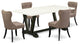 5-Piece Set, Coffee Seat and Chairs and Table, Linen White/Wirebrushed Black