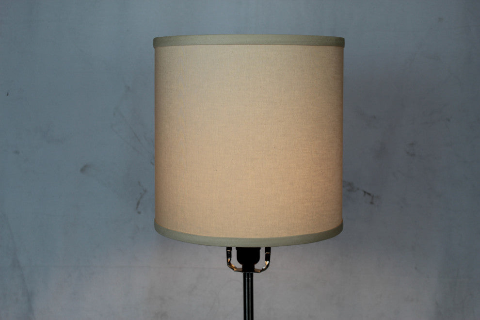 Fenchel Shades 11"x11"x11" Spider Attachment, Drum Lamp Shade, Linen Khaki